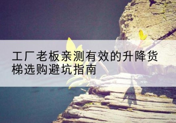 秀英升降货梯怎么选-工厂老板亲测有效的升降货梯选购避坑指南